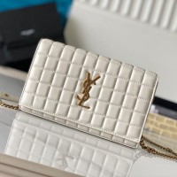 Replica Ysl Carre Chain Wallet in White