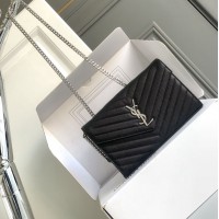 Replica Ysl Chain Wallet in Black