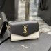 Replica Ysl Uptown Chain Wallet In Black and White