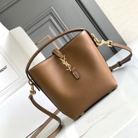 Replica YSL LE 37 mini bucket bag in brwon