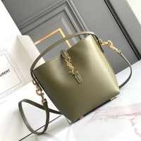 Replica YSL LE 37 mini bucket bag in Elmwood