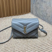 Replica Ysl LouLou Toy strap Bag in Blue with Gold