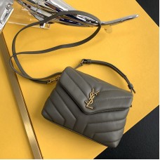 Replica Ysl LouLou Toy strap Bag in Dark Grey