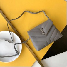 Replica Ysl LouLou Toy strap Bag in Grey with Silver