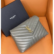 Replica Ysl Medium LouLou Bag in grey with gold