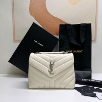 Replica Ysl Small Loulou Bag in white and Silver