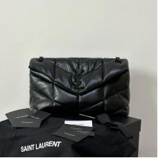 Replica Ysl Medium Puffer Bag black with black hardware