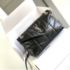 Replica Ysl Puffer Small Bag in Black with Silver Hardware