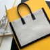 Replica Ysl Rive gauche Large Tote Bag in White with Black Banding